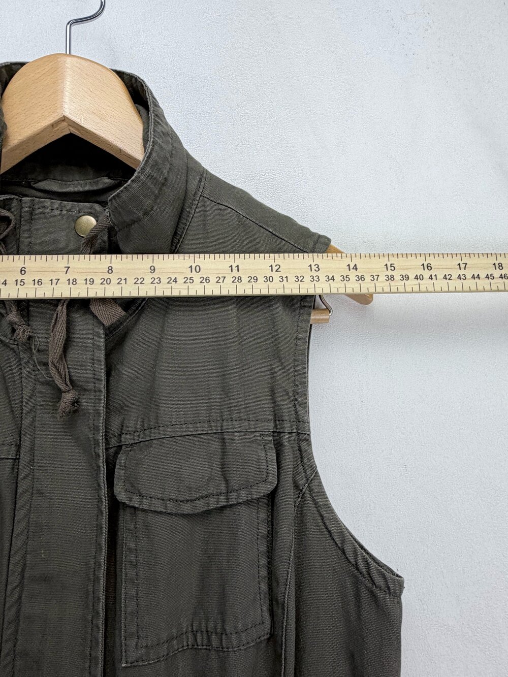 American Rag Women Olive Green Cotton Utility Drawstring Vest Size S - Picture 11 of 14